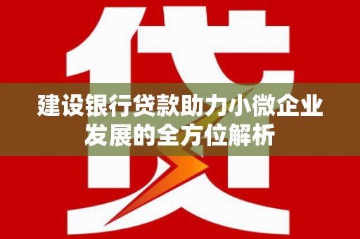 巴彦建设银行贷款助力小微企业发展的全方位解析